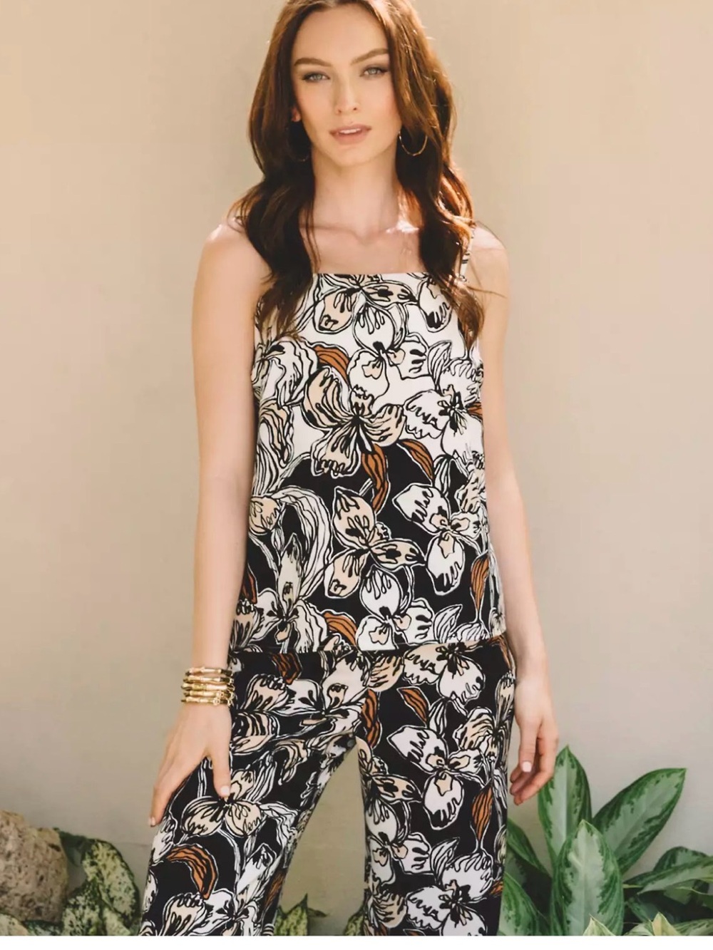 Lilly Pulitzer Black, White & Brown Floral Print Dress